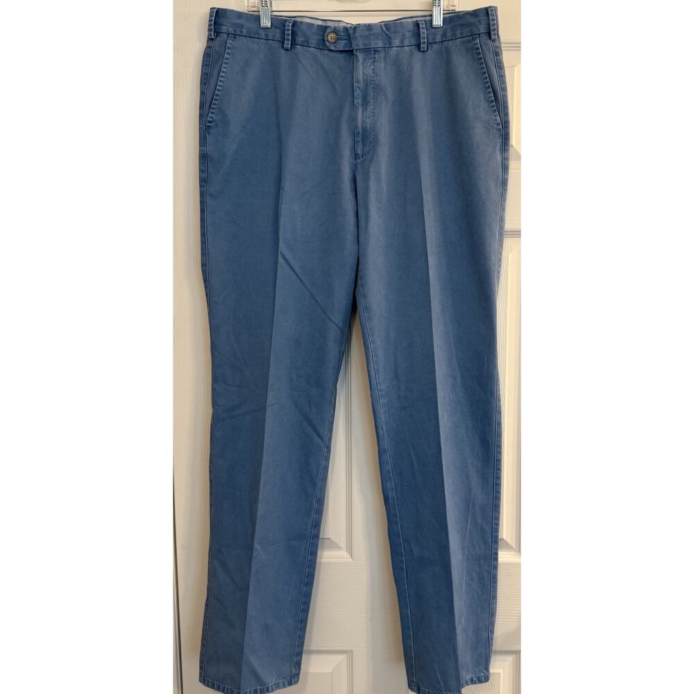 Peter Millar Raleigh Chino Pants 38x34 French Blue Golf Pima Cotton Preppy EUC